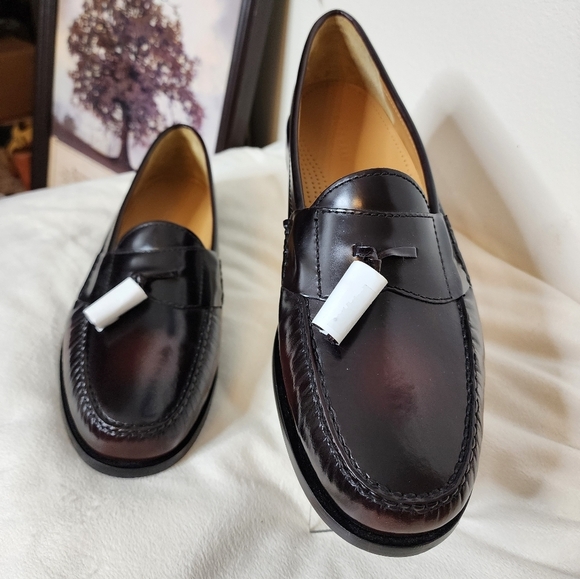 BRAND NEW Cole Haan Mens Pinch Penny Loafers Two Tone Brown Slip On Tassels Chic - Picture 1 of 16